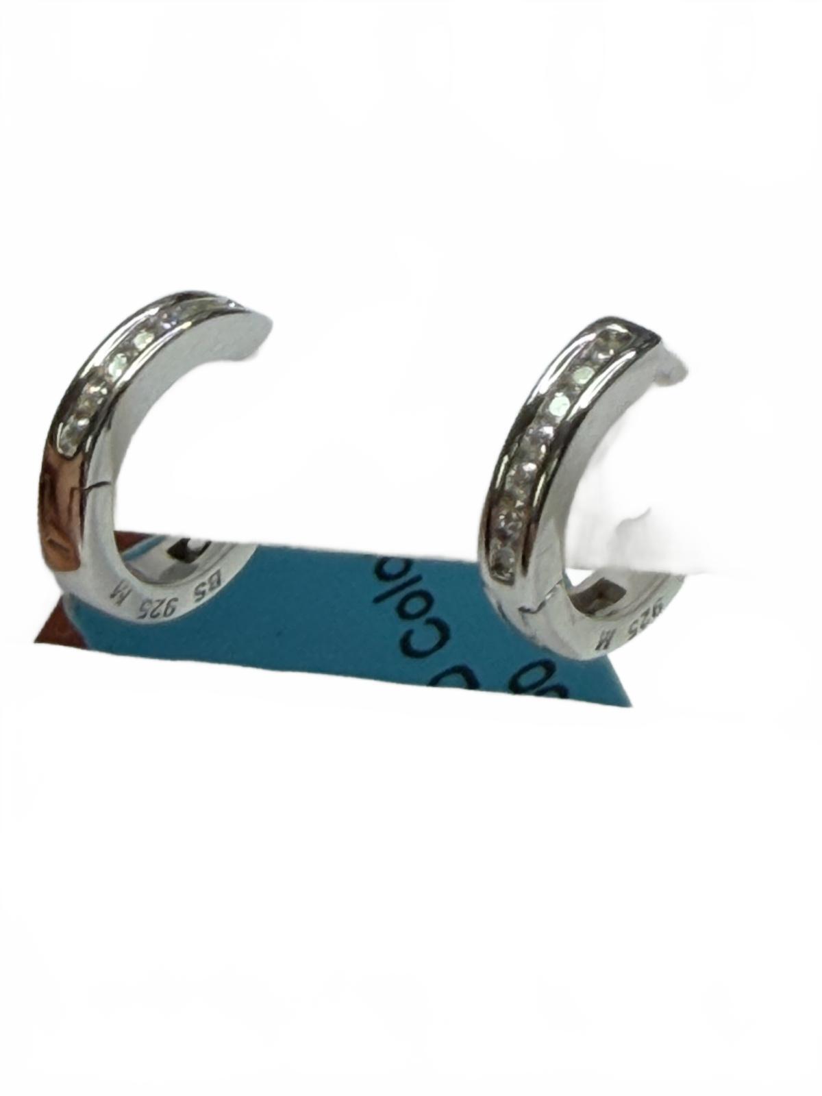 Sterling Silver Moissanite RP Hoop Earrings