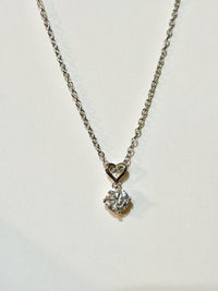 Moissanite authentic silver tone necklace 16”-18” New N10