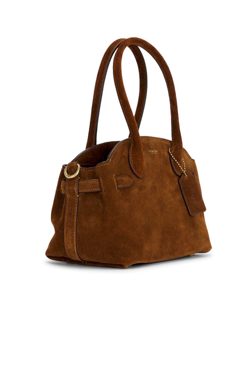 Coach Soft Suede Empire Carryall 21 in Warm Brown Crossbody new with tags