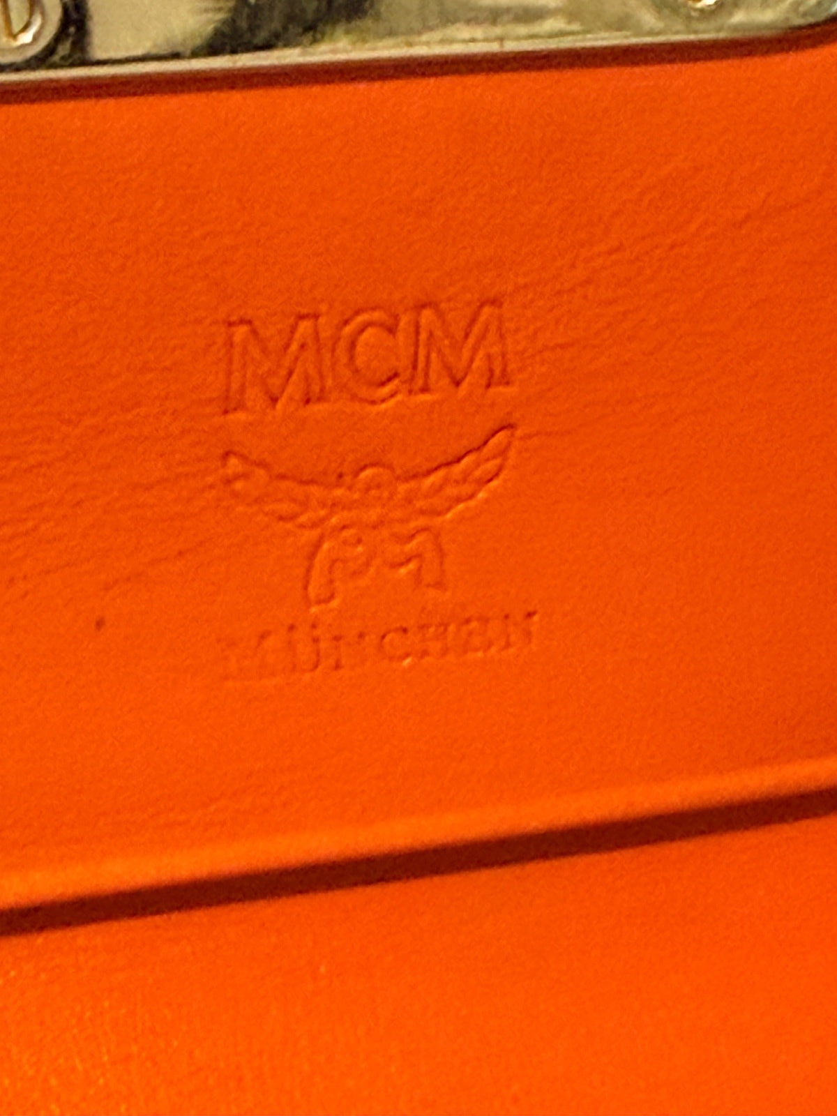 MCM Orange Leather Wallet with Gold-tone Clasp