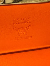 MCM Orange Leather Wallet with Gold-tone Clasp