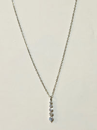 Moissanite authentic silver tone necklace 16”-18” New N7