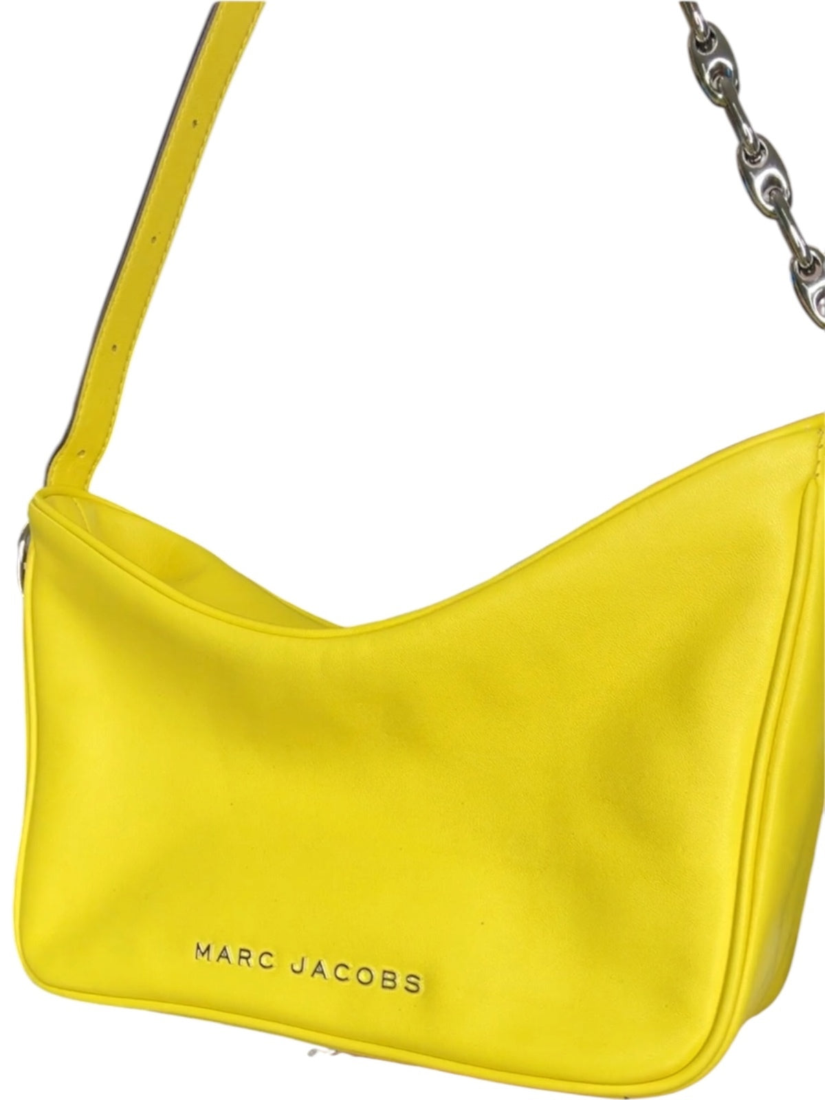 Marc Jacobs Yellow Leather Shoulder Bag with Chain Strap