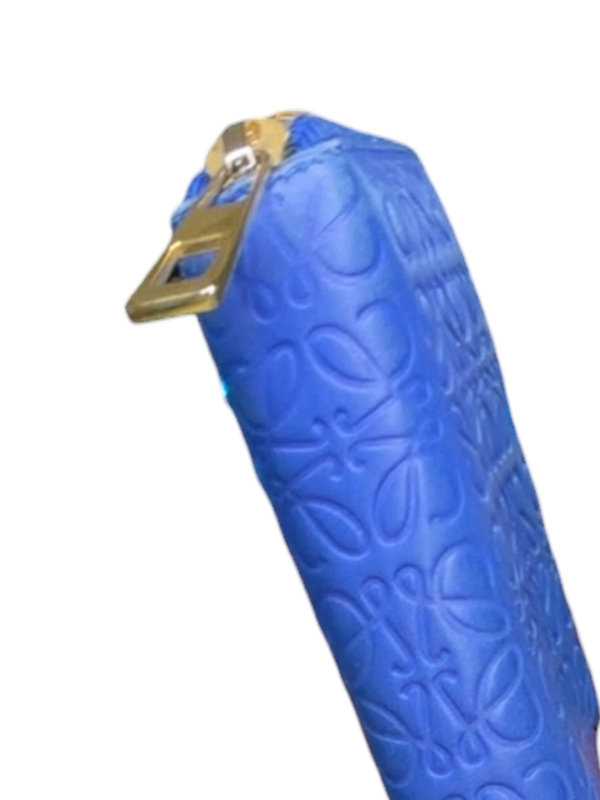 Loewe Embossed Leather Zip-Around Wallet in Blue