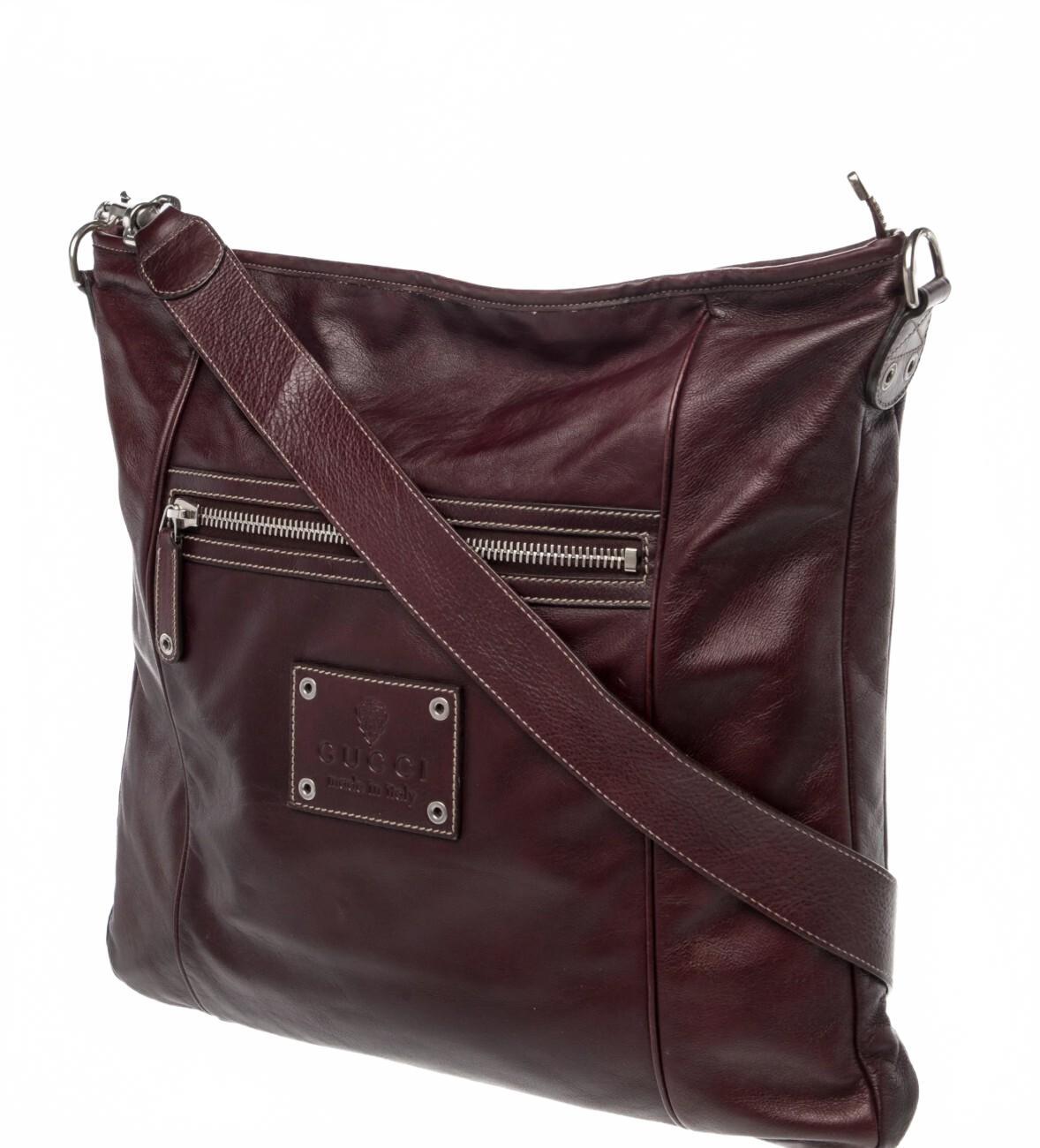 Gucci Vintage Burgundy Leather Crossbody Bag