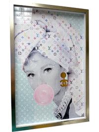 Oliver Gal Louis Vuitton Wall Art Print Audrey Hepburn with Gold Frame 16” x 24”