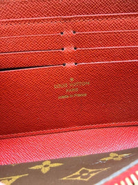 Louis Vuitton Retiro Zippy Wallet Monogram Cherry Red Leather