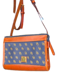 Dooney & Bourke Crossbody Bag with Signature Logo Print and Leather Trim