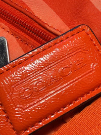 Coach Poppy Zebra Print Orange Nylon Crossbody Messenger Bag