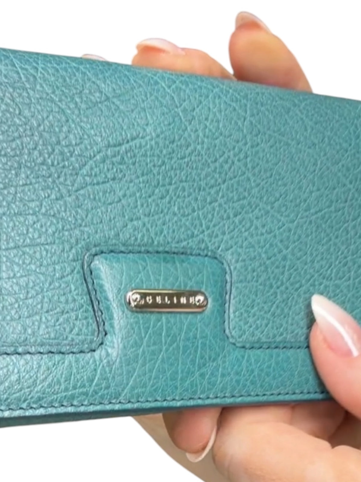 Celine Blue Leather Long Wallet authentic vintage Celine Large Flap Wallet