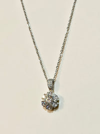 Moissanite authentic silver tone necklace 16”-18” New N9