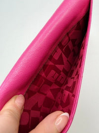 Furla Hot Pink Fuchsia Saffiano Leather Continental Wallet