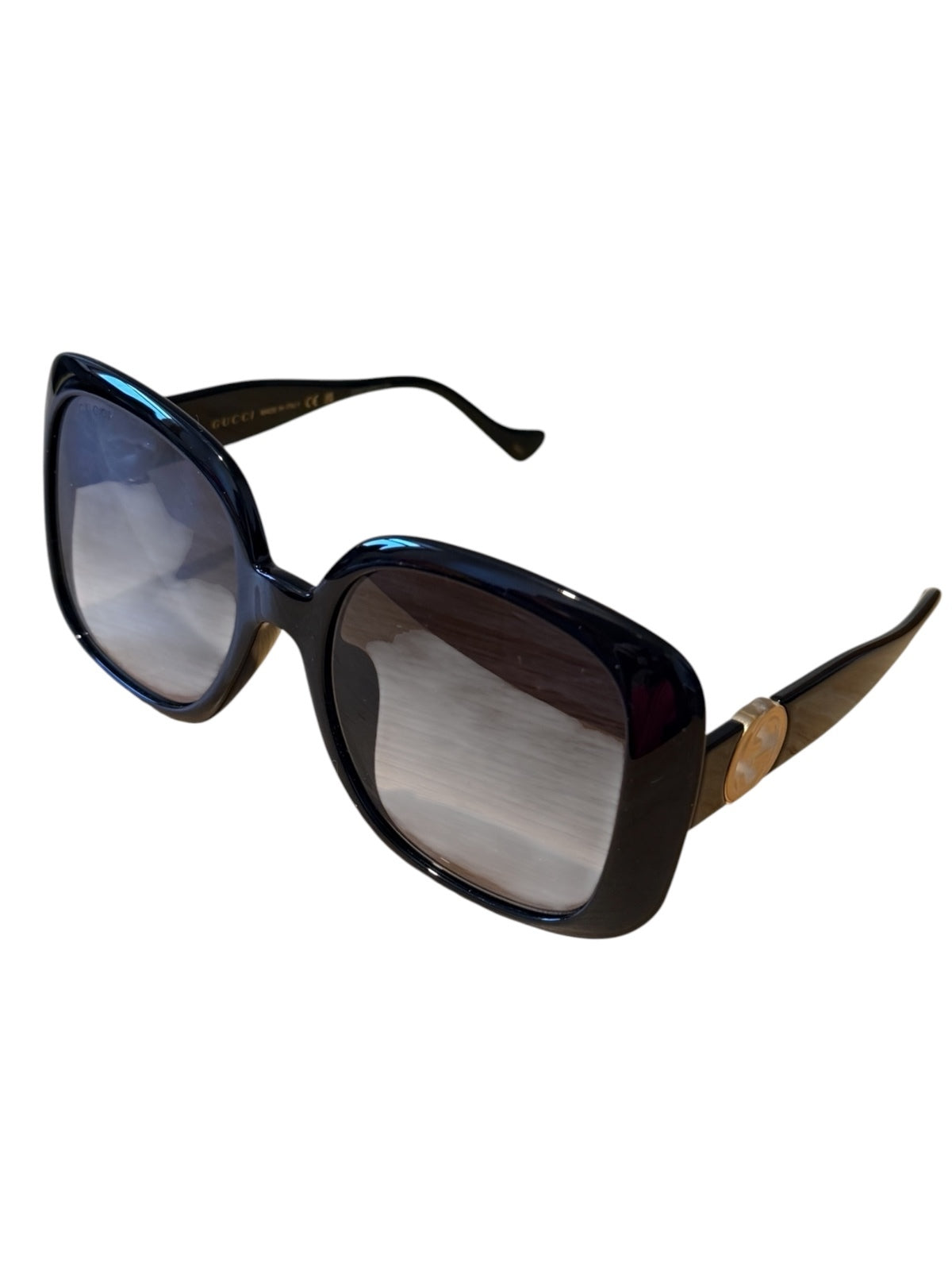 Gucci GG1029SA 001 Black Square Sunglasses Gray Gradient 57mm