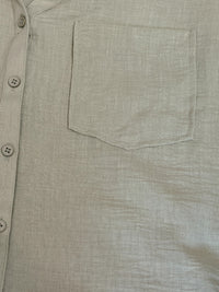 Active USA Two-Piece Button-Up Shirt and Elastic Waist Shorts Set in Sage Green,