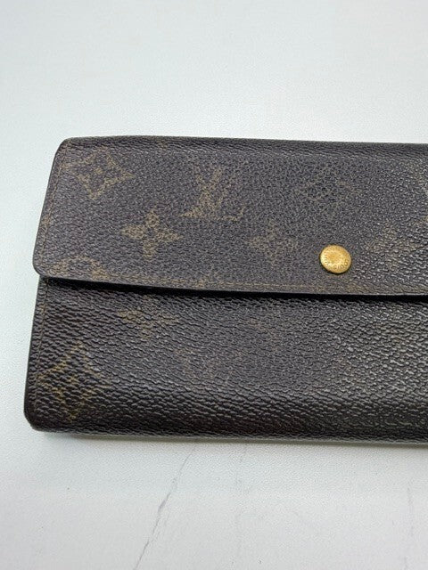 Louis Vuitton Vintage Monogram Continental Long Snap Wallet Brown
