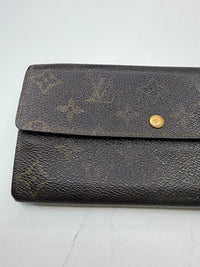 Louis Vuitton Vintage Monogram Continental Long Snap Wallet Brown