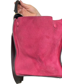 Celine Trapeze Medium Tricolor Leather & Suede Satchel Bag Black Taupe