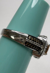 Sterling Silver Ring with Citrine and Brown Gemstone Accents size 8
