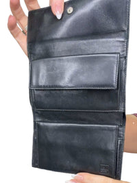 Fendi Black Folded Wallet with Metal Logo Plaque