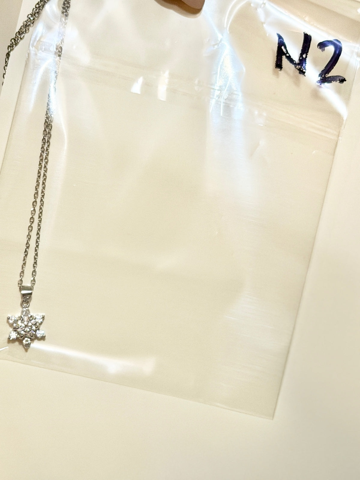 Moissanite authentic silver tone necklace 16”-18” New N2