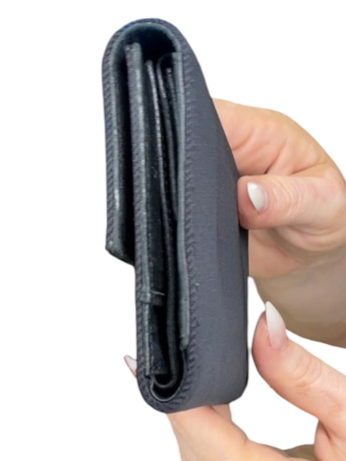 Fendi Black Folded Wallet with Metal Logo Plaque