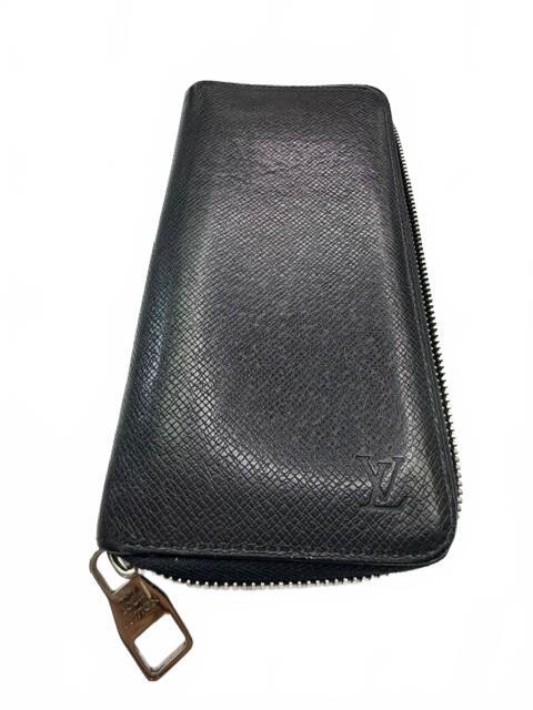 Louis Vuitton Taiga Black Leather Zippy Wallet Vertical Long Organizer