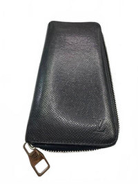 Louis Vuitton Taiga Black Leather Zippy Wallet Vertical Long Organizer