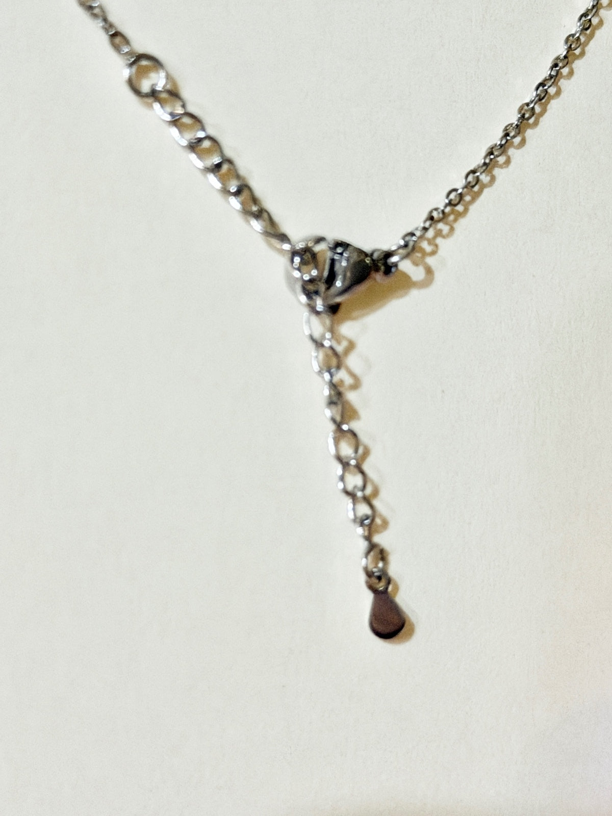 Moissanite authentic silver tone necklace 16”-18” New N5