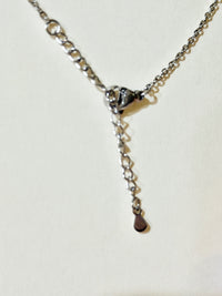 Moissanite authentic silver tone necklace 16”-18” New N5