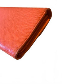 MCM Orange Leather Wallet with Gold-tone Clasp