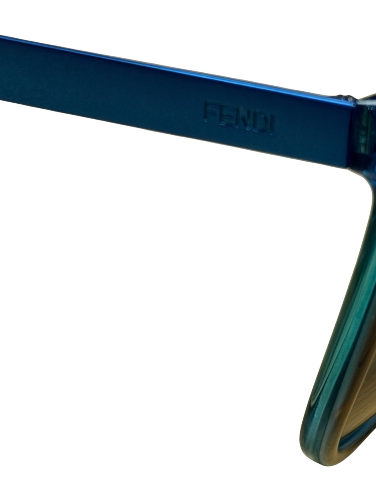 Fendi Turquoise Gradient Blue to Brown Frame Sunglasses with Red Fendi Case