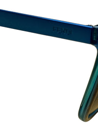 Fendi Turquoise Gradient Blue to Brown Frame Sunglasses with Red Fendi Case