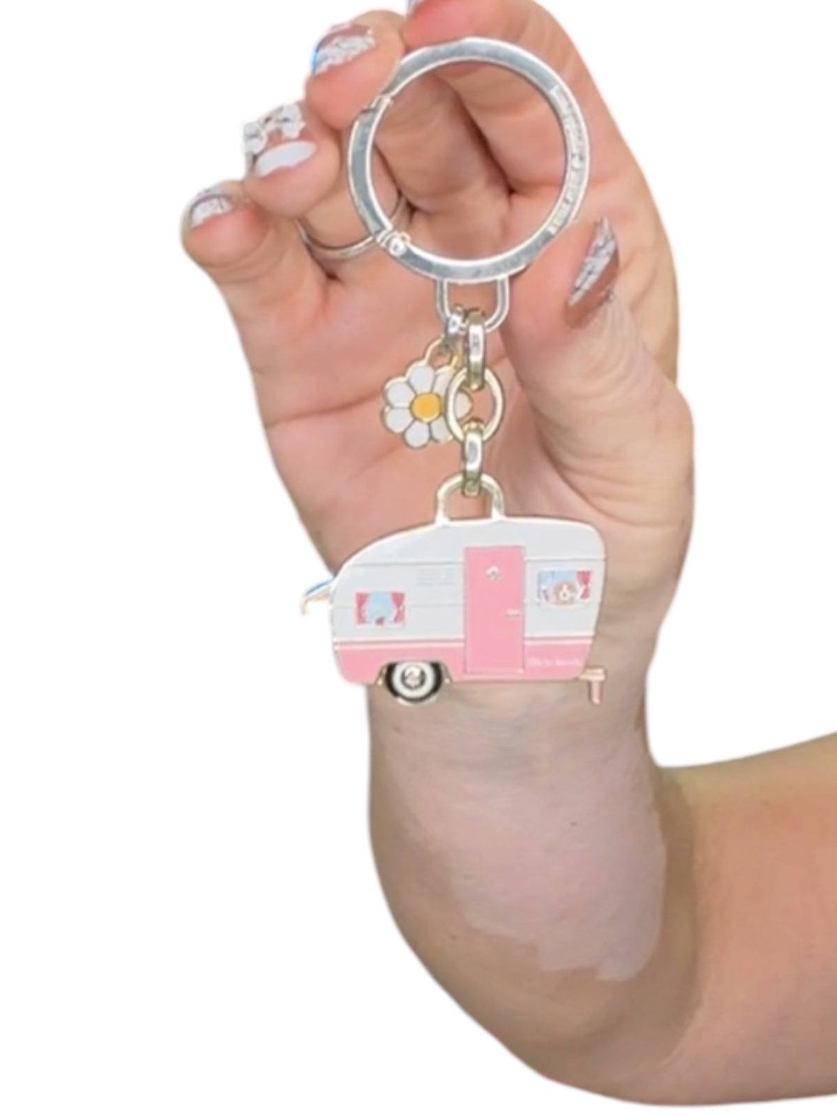 Kate Spade New York Camper Trailer Keychain Charm with Daisy Accent