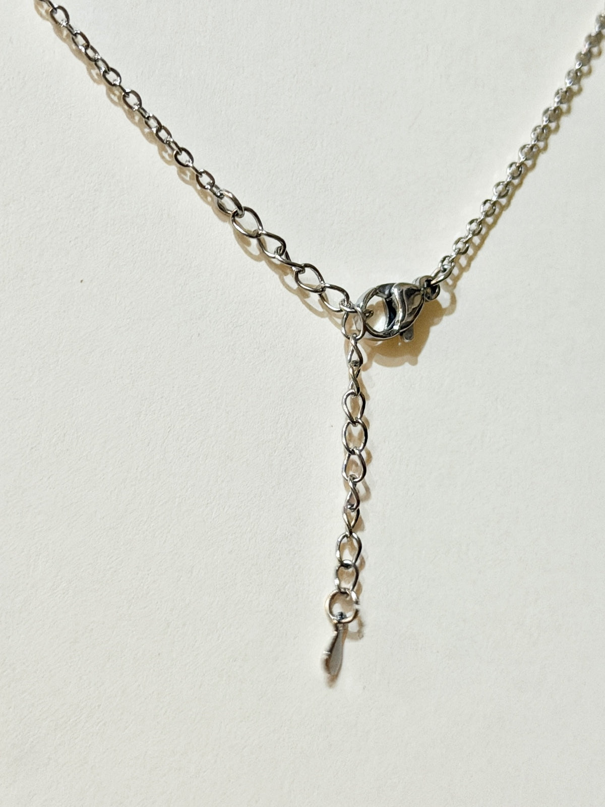 Moissanite authentic silver tone necklace 16”-18” New N3