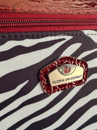 Gloria Vanderbilt Zebra Print Rolling Duffle Bag Carry On Weekender Luggage Y2K
