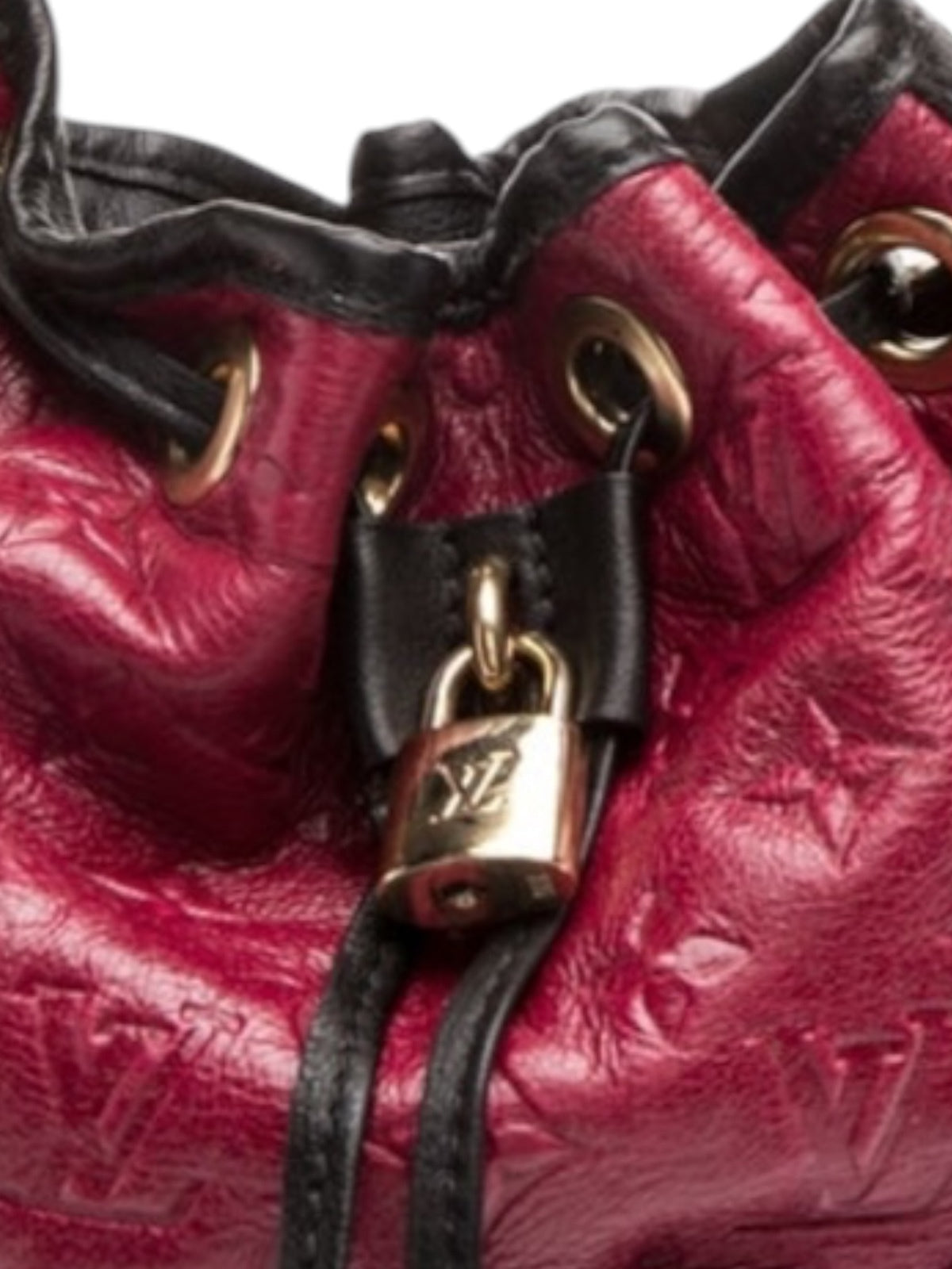 Louis Vuitton Empreinte NéoNoé Small Burgundy Leather Bucket Bag with COA