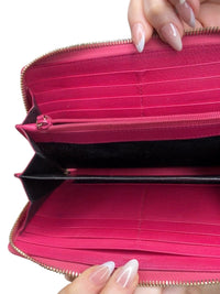 Saint Laurent Pink Leather Zip-Around Wallet