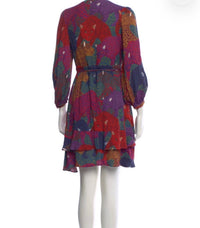 Farm Rio Multicolor Animal Print V-Neck Long Sleeve Dress