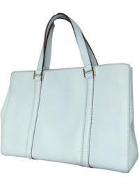 Kate Spade New York Light Blue Leather Satchel Tote Bag with Heart Charm