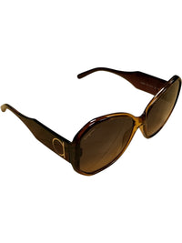 Ferragamo Brown Gradient Lens Sunglasses with Gold Logo Detail