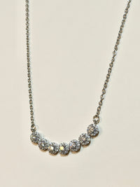 Moissanite authentic silver tone necklace 16”-18” New N3