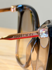 Jimmy Choo Brown Gradient Cat Eye Sunglasses with Crystal Detail