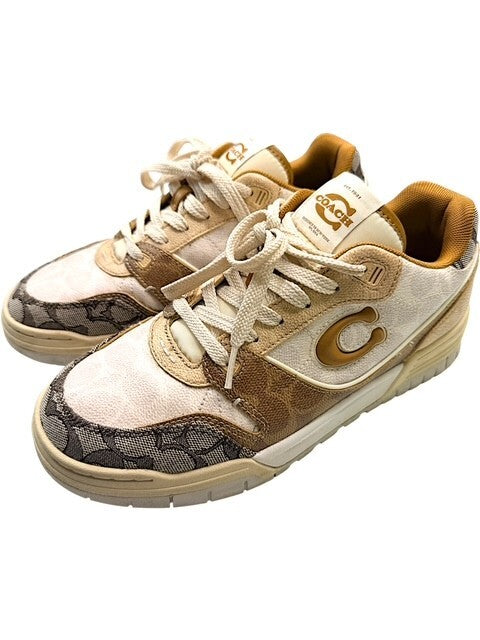 Coach Womens Soho Mixed Signature Patchwork Sneakers Beige Brown Women’s Size 9B