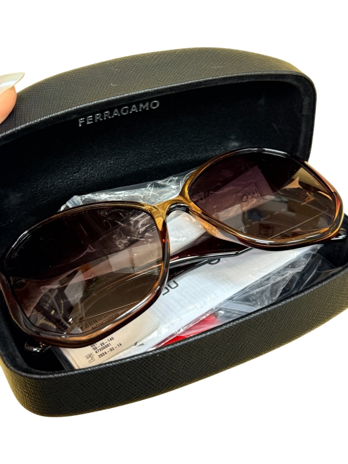 Ferragamo Brown Gradient Lens Sunglasses with Gold Logo Detail