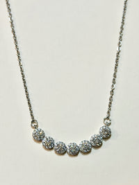 Moissanite authentic silver tone necklace 16”-18” New N3