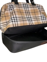 BEIS The Weekender Plaid Travel Bag Carry On Overnight Luggage Shoe Compartment