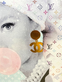 Oliver Gal Louis Vuitton Wall Art Print Audrey Hepburn with Gold Frame 16” x 24”