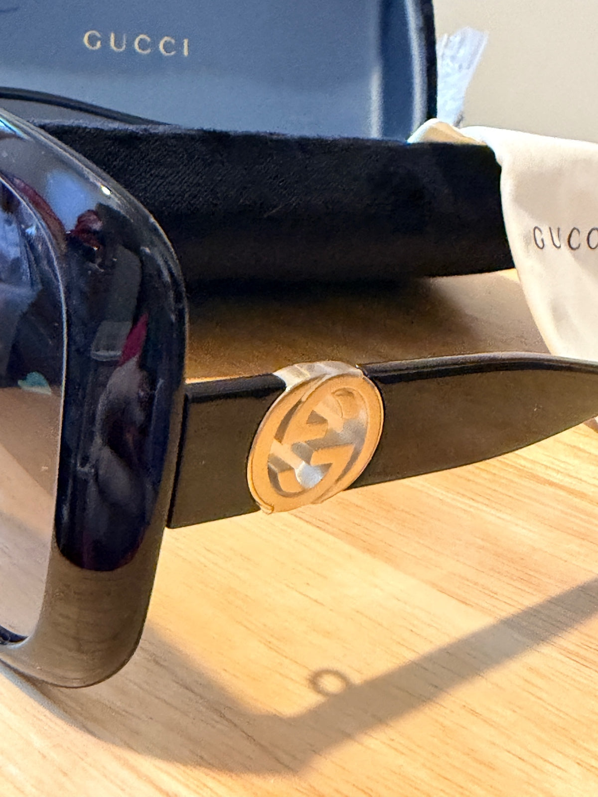 Gucci GG1029SA 001 Black Square Sunglasses Gray Gradient 57mm