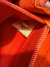 MCM Orange Leather Wallet with Gold-tone Clasp