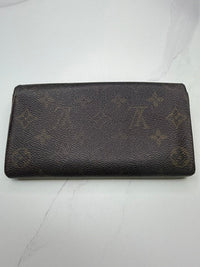 Louis Vuitton Vintage Monogram Continental Long Snap Wallet Brown
